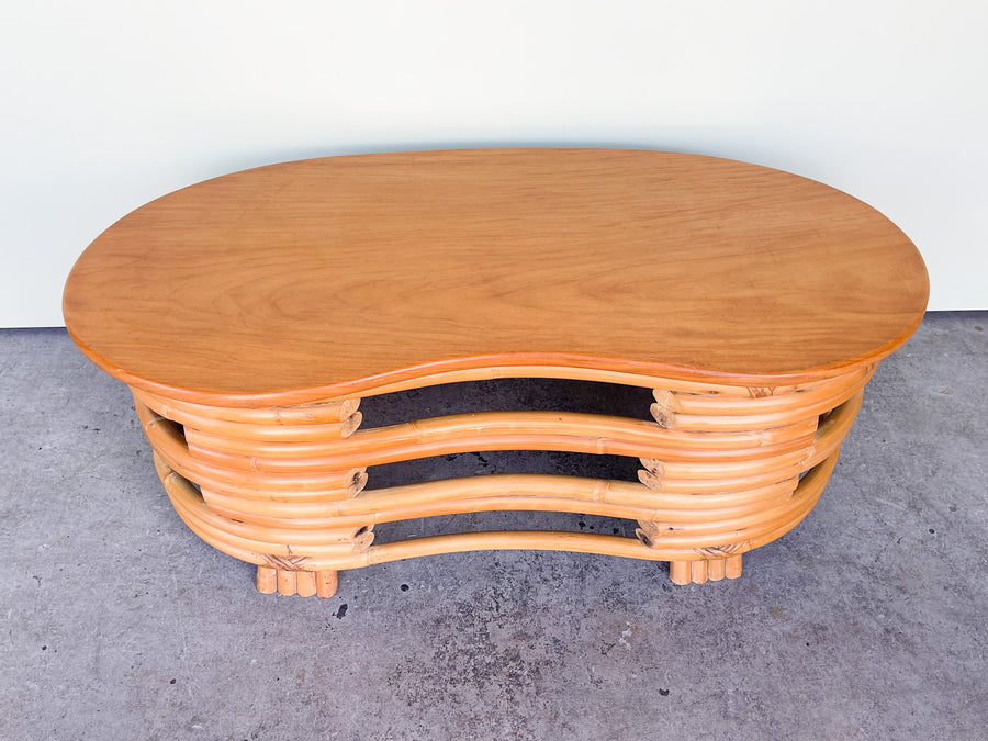 Oval Frankl Style Rattan Coffee Table