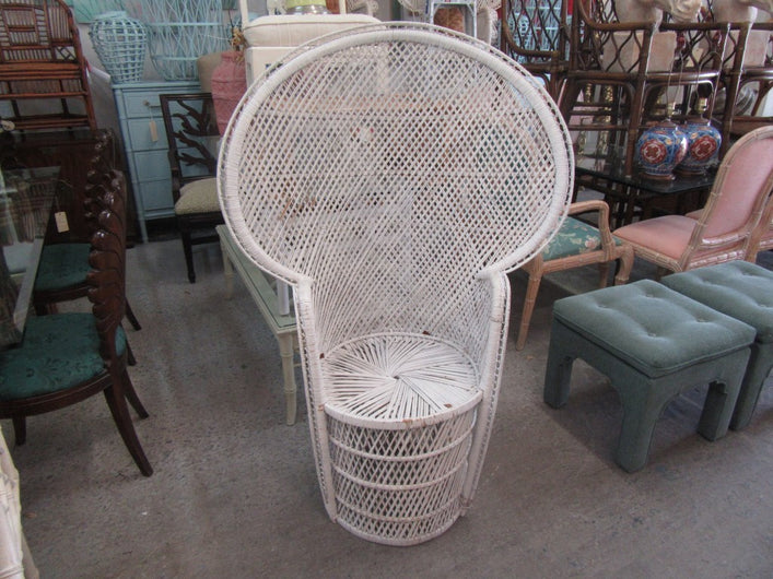 Petite Painted Rattan Fan Chair