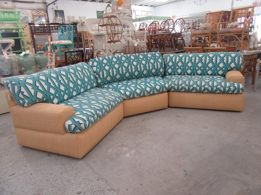 3 Piece Upholstered Seagrass Sectional