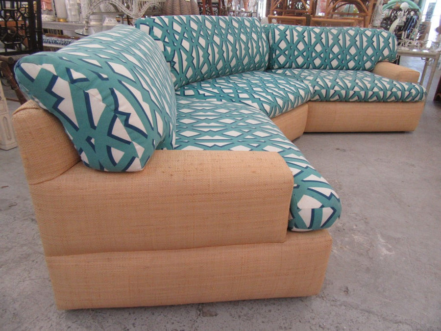 3 Piece Upholstered Seagrass Sectional