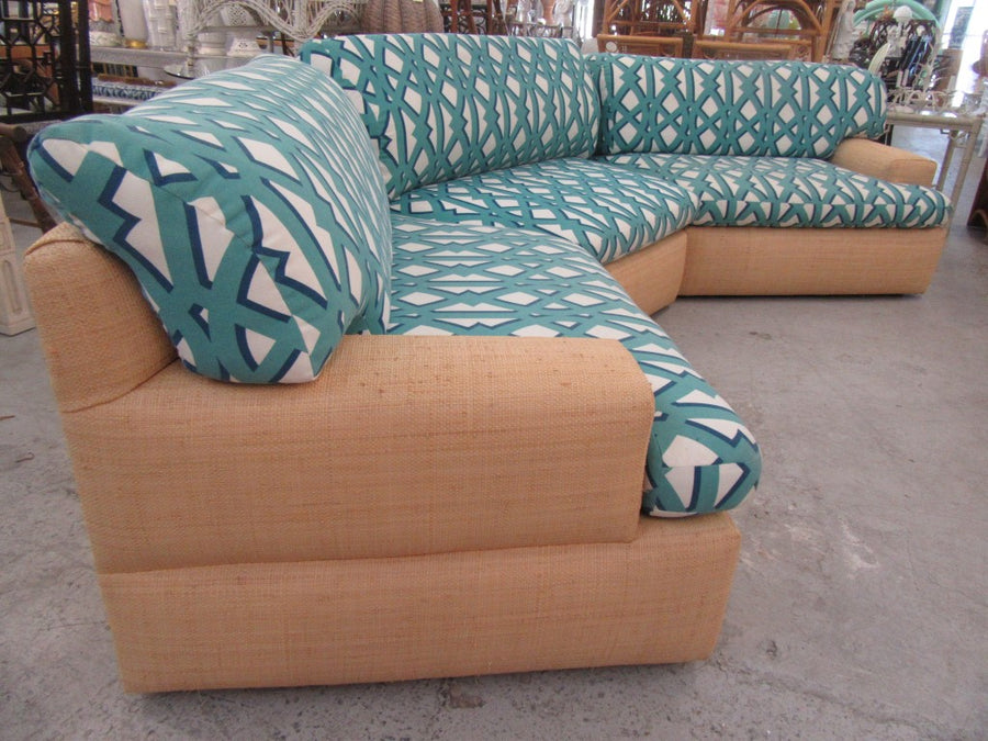 3 Piece Upholstered Seagrass Sectional