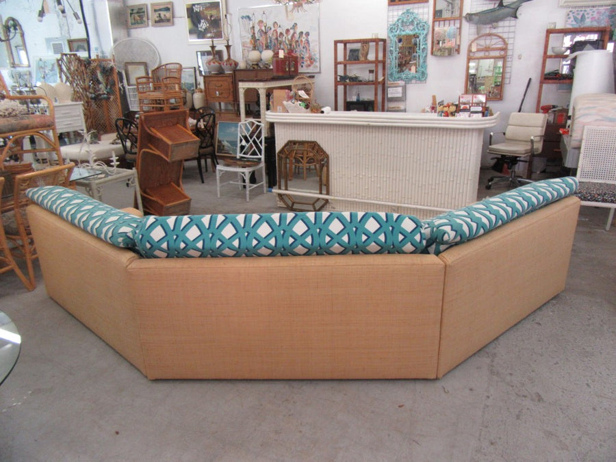 3 Piece Upholstered Seagrass Sectional