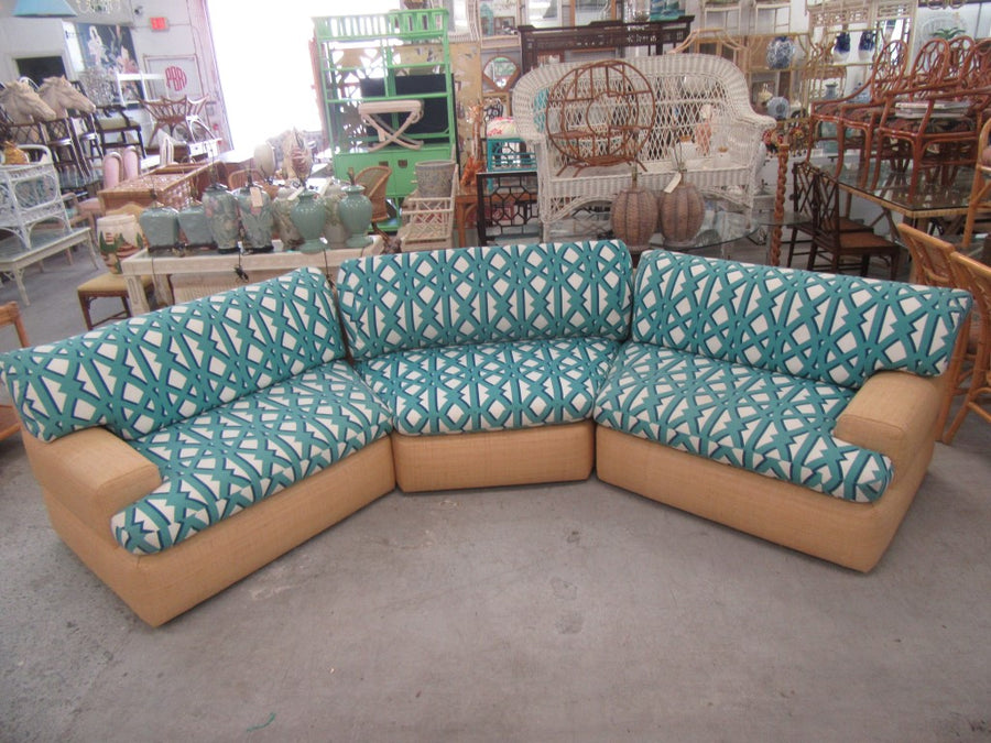 3 Piece Upholstered Seagrass Sectional