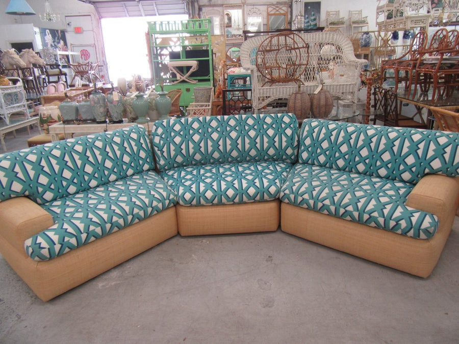 3 Piece Upholstered Seagrass Sectional