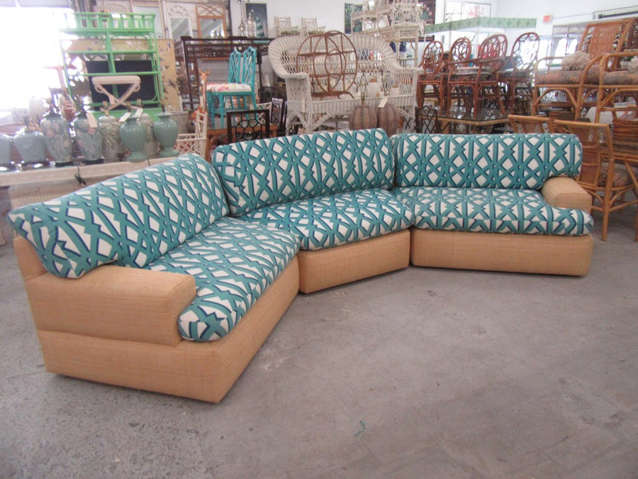 3 Piece Upholstered Seagrass Sectional