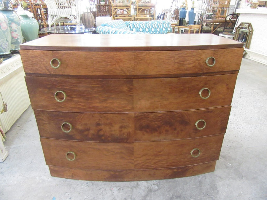 1930's Myrtle Burlwood Bow Front Chest