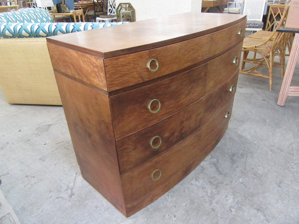 1930's Myrtle Burlwood Bow Front Chest