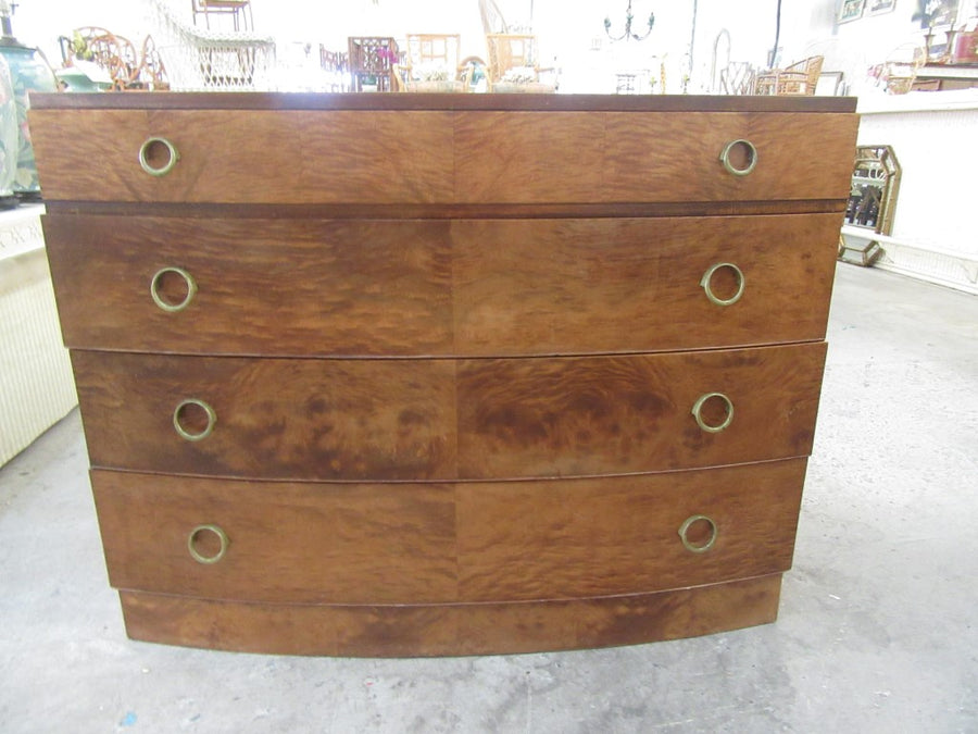 1930's Myrtle Burlwood Bow Front Chest