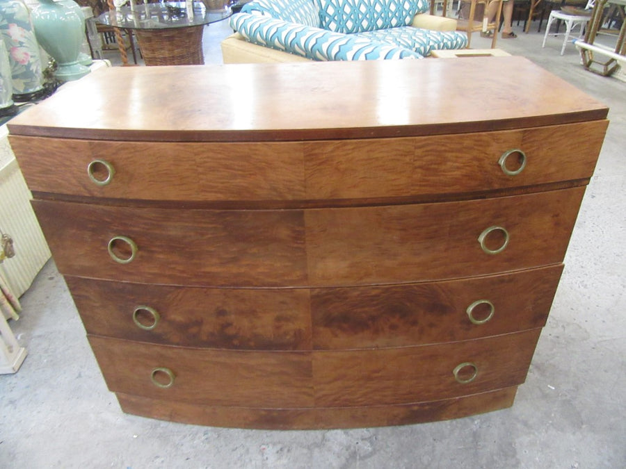 1930's Myrtle Burlwood Bow Front Chest