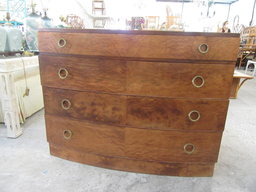 1930's Myrtle Burlwood Bow Front Chest