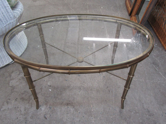 Petite Oval Faux Bamboo Table