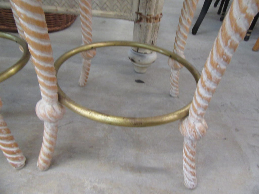 Set of Four Italian Rope Knot Bar Stools