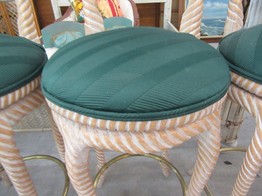 Set of Four Italian Rope Knot Bar Stools