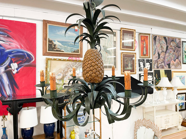 Curry and Company Tole Pineapple Chandelier