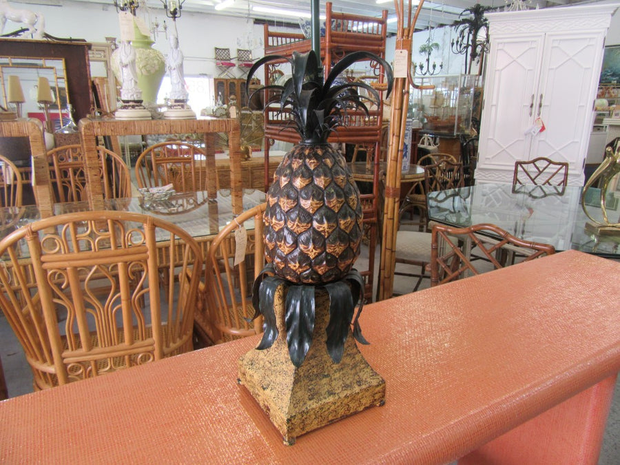 Large Tole Italian Pineapple Lamp