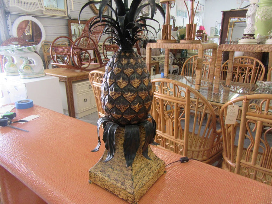 Large Tole Italian Pineapple Lamp