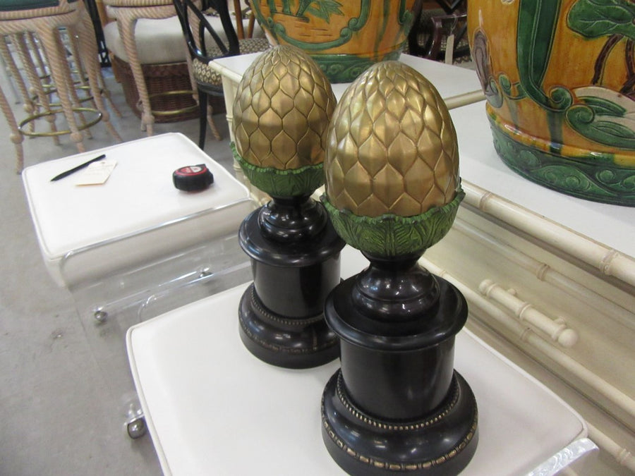 Pair of Acorn Finial Statues