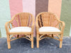 Pair of Rattan Woven Circle Chairs