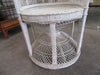 White Wicker and Cane Fan Chair