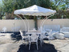 Palm Beach Chic Dining Table and Set of Four Chairs with Canopy