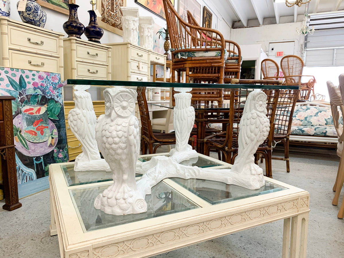 70's Palm Beach Chic Owl Coffee Table