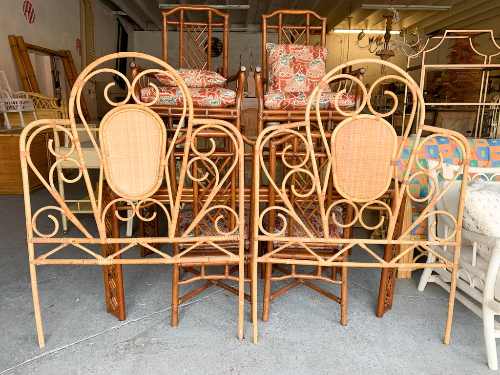 Pair of Cute and Curvy Twin Rattan Headboards