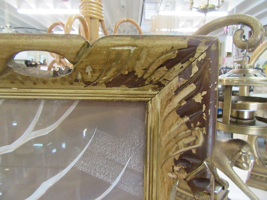 Signed Old Florida Painting in Carved Wood Frame