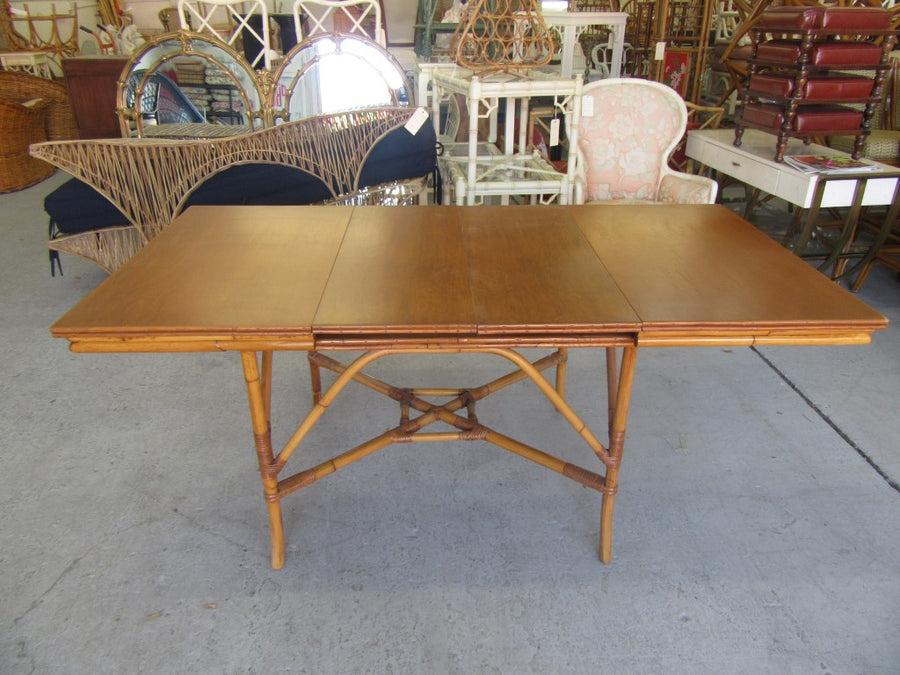 1940's Rattan Extendable Bamboo Table