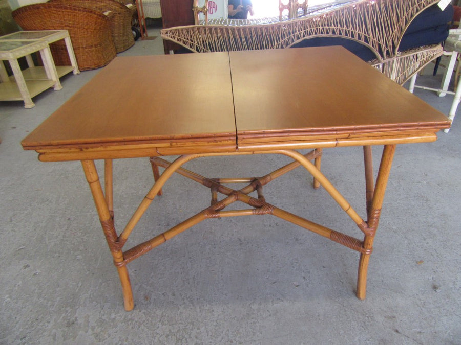 1940's Rattan Extendable Bamboo Table