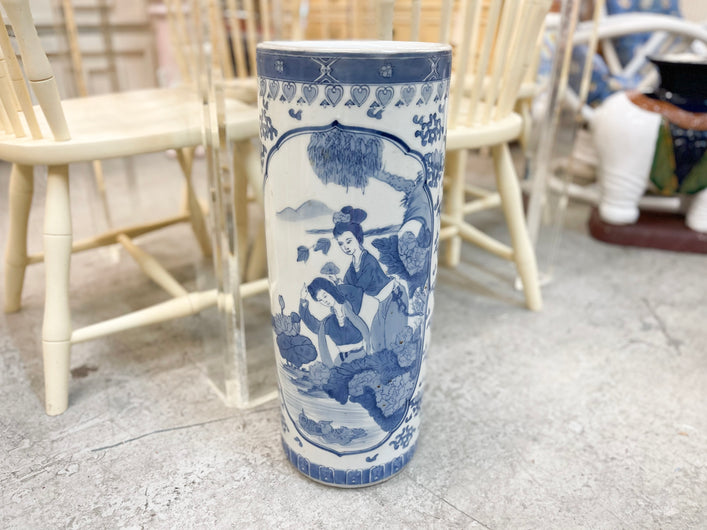 Blue and White Asian Inspired Umbrella Stand