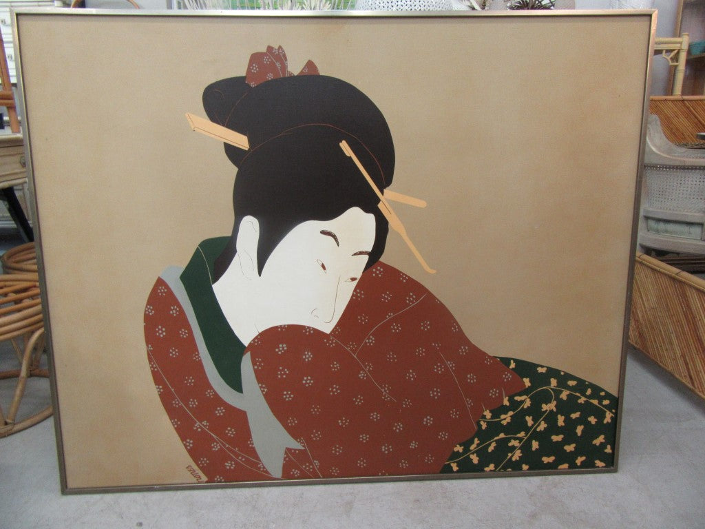 Japanese Giesha Girl Oil on Canvas