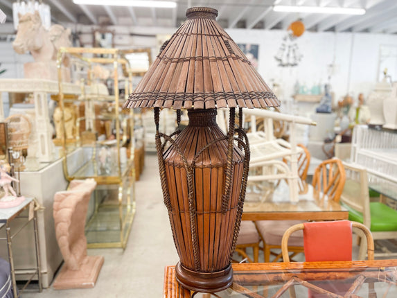 Large Island Style Bamboo Lamp