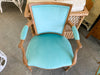 Pair of Turquoise Regency Bergere Chairs