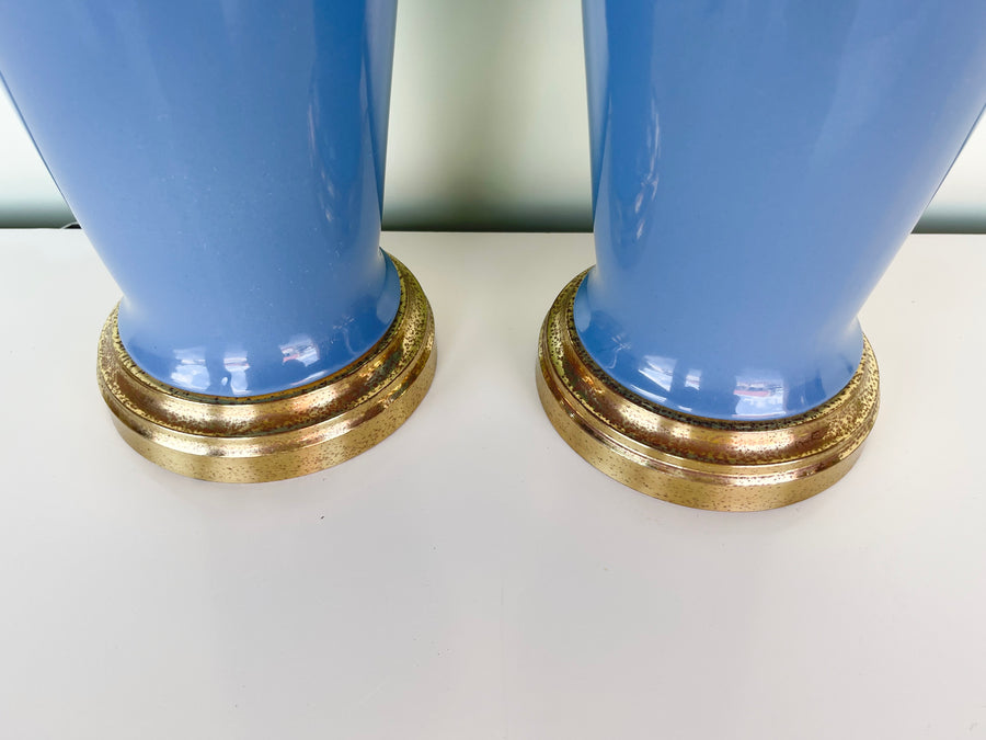 Pair of Coastal Blue Lamps
