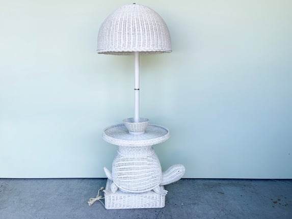Whimsical Wicker Turtle Floor Lamp