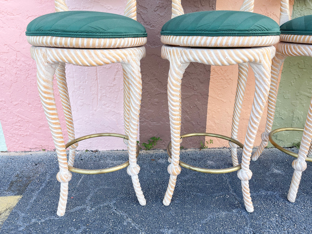 Set of Four Italian Rope Knot Bar Stools