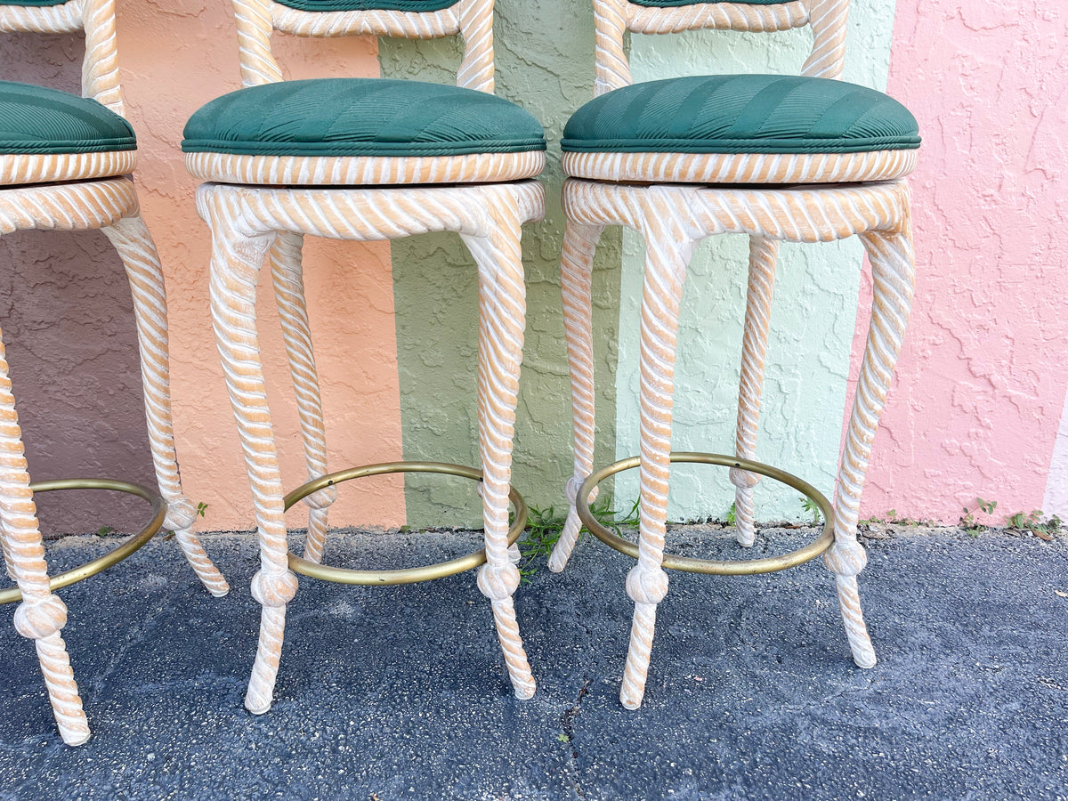 Set of Four Italian Rope Knot Bar Stools