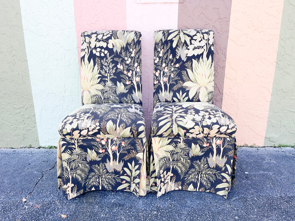 Pair of Palm Frond Slipper Chairs