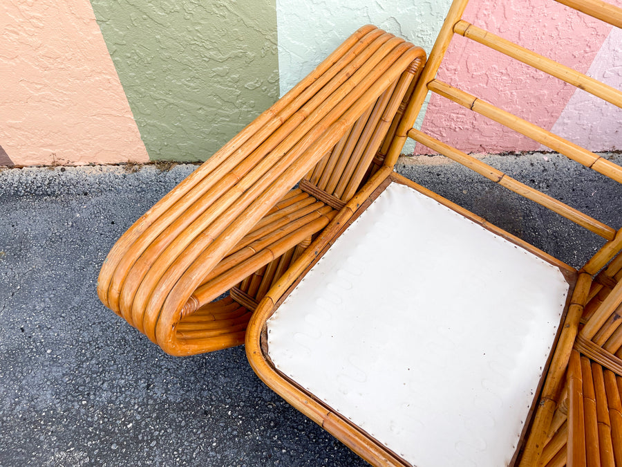 Pair of Frankl Style Rattan Pretzel Chairs