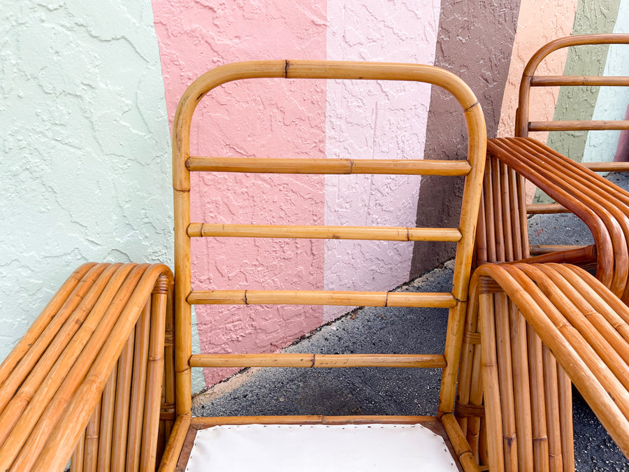 Pair of Frankl Style Rattan Pretzel Chairs