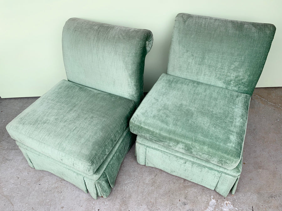 Pair of Henredon Seafoam Chairs