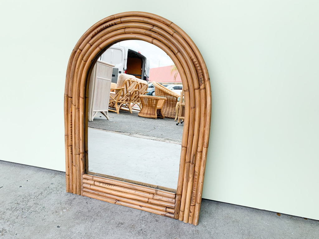 Petite Arch Rattan Mirror