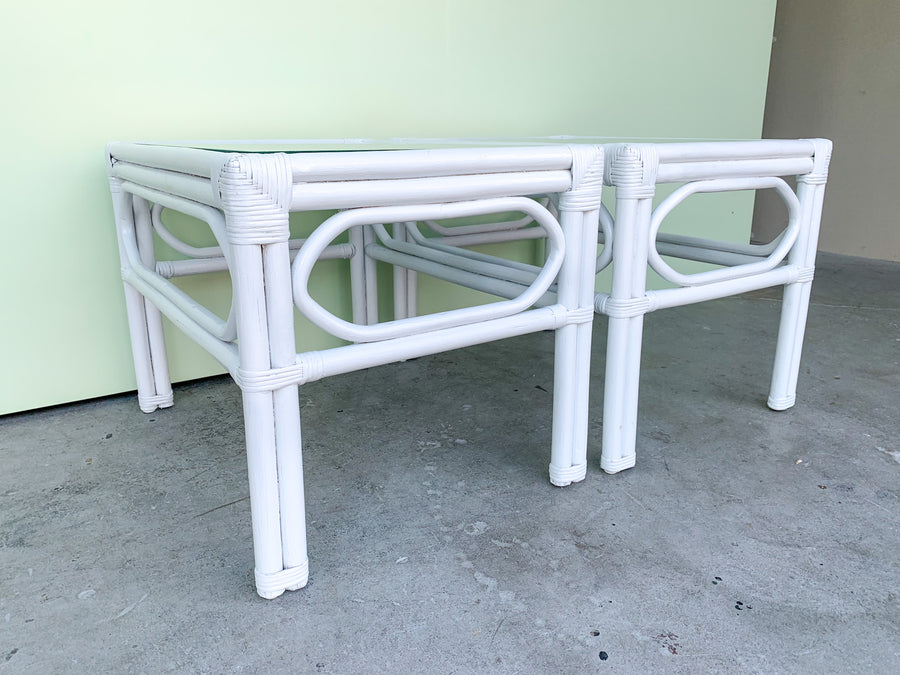 Pair of Island Chic Palm End Tables