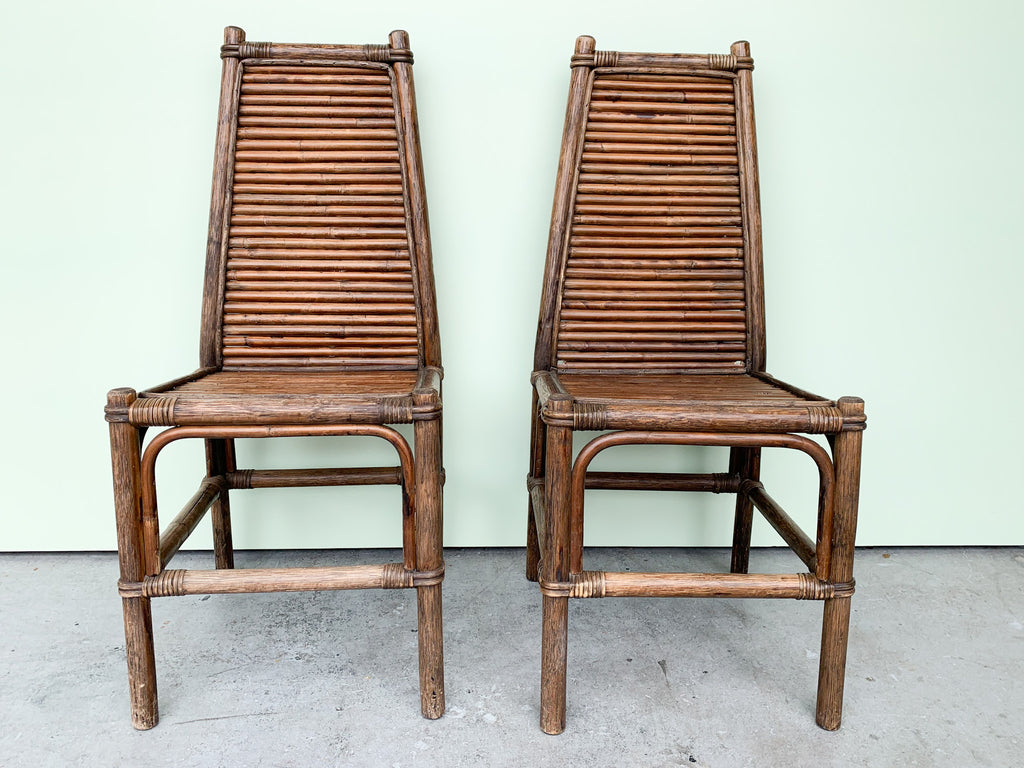 Pair of Italian Rattan Chairs