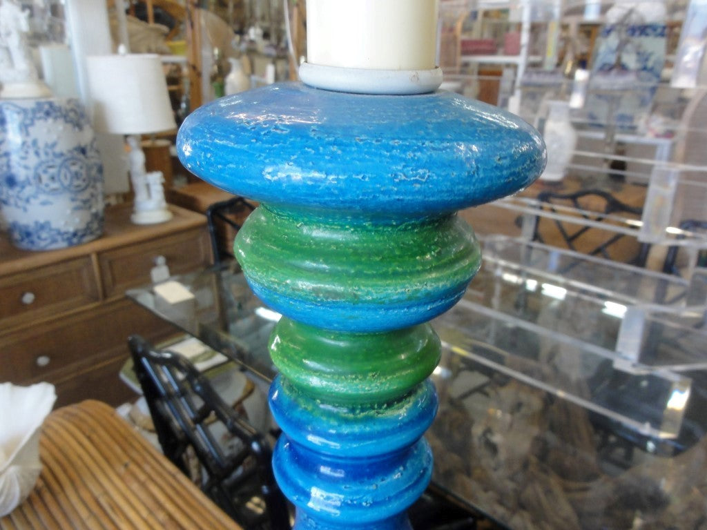 Turqouise & Green Italian Column Lamp
