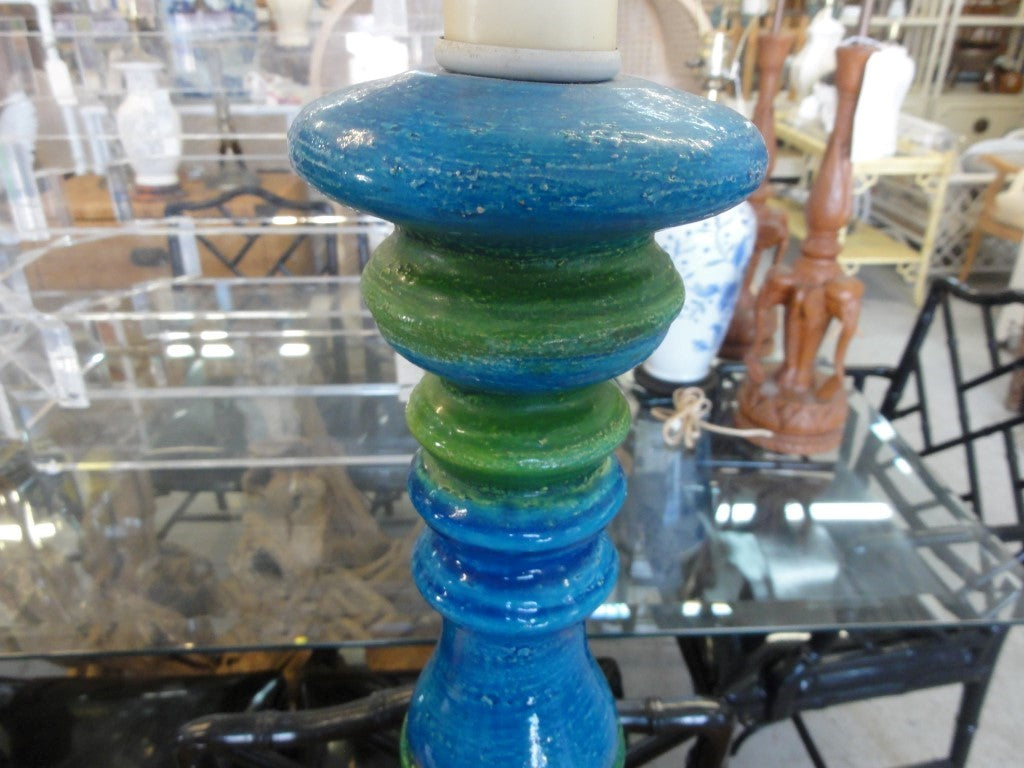 Turqouise & Green Italian Column Lamp