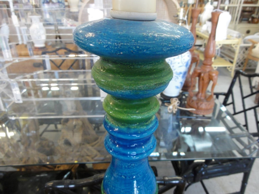 Turqouise & Green Italian Column Lamp