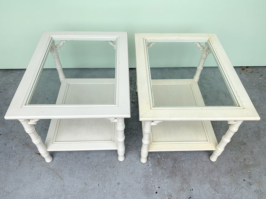 Pair of Faux Bamboo End Tables
