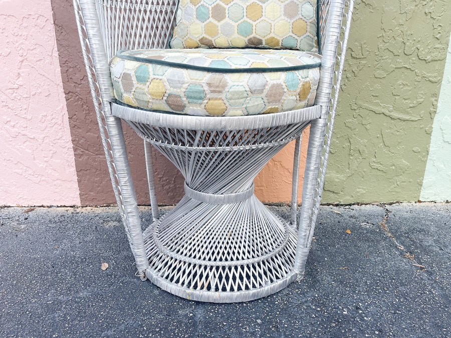 Kips Bay Show House Silver Peacock Chair