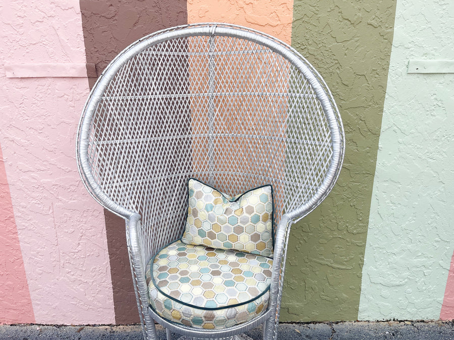 Kips Bay Show House Silver Peacock Chair